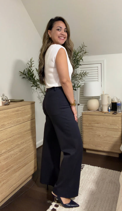 PRE-ORDER The Bette Wide-Leg Trouser Pant in Espresso Brown