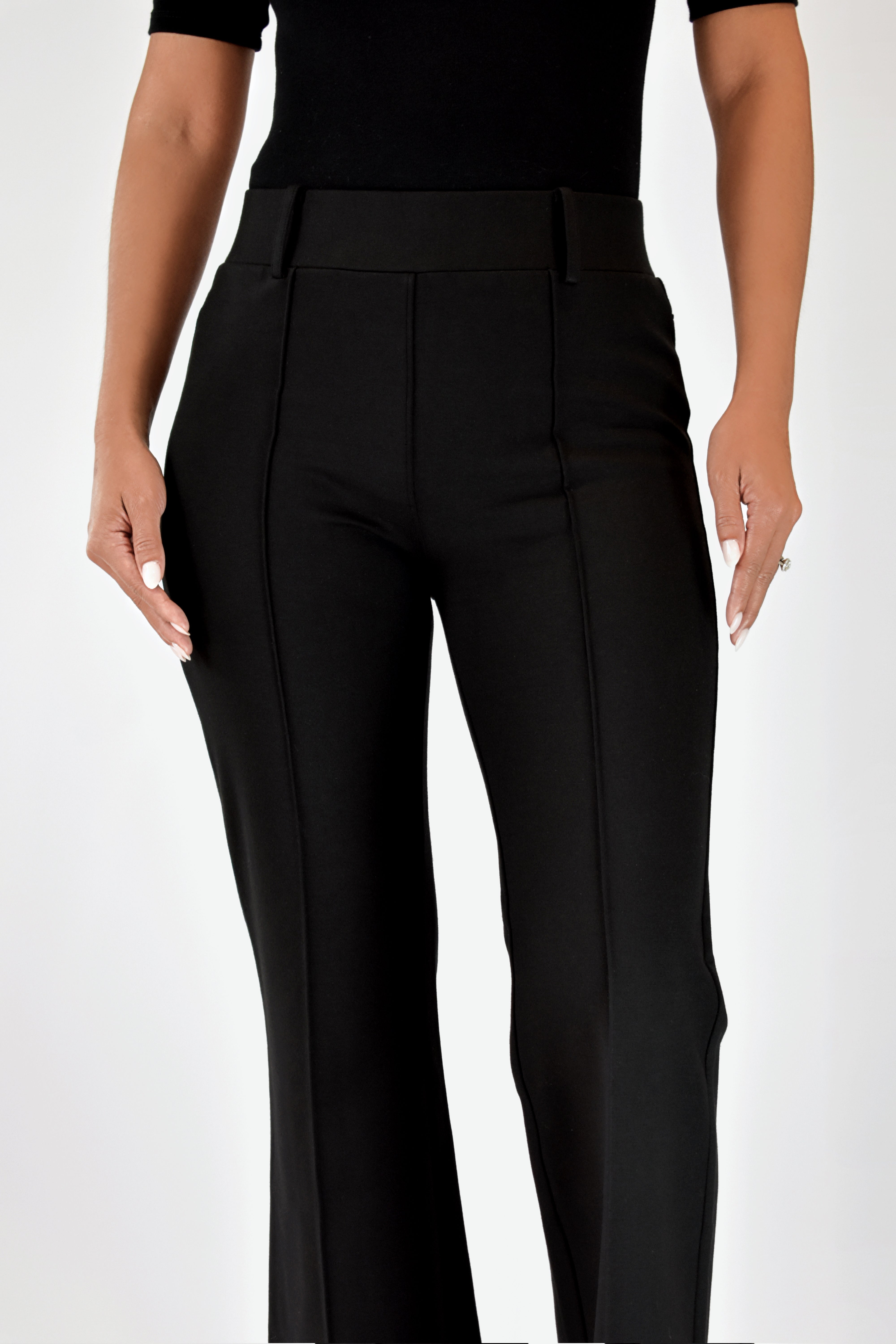 The Audrey Slip-On Ponte Flare Pant BLACK – Verti Petite