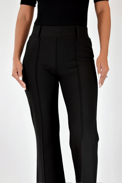 The Audrey Slip-On Ponte Flare Pant BLACK