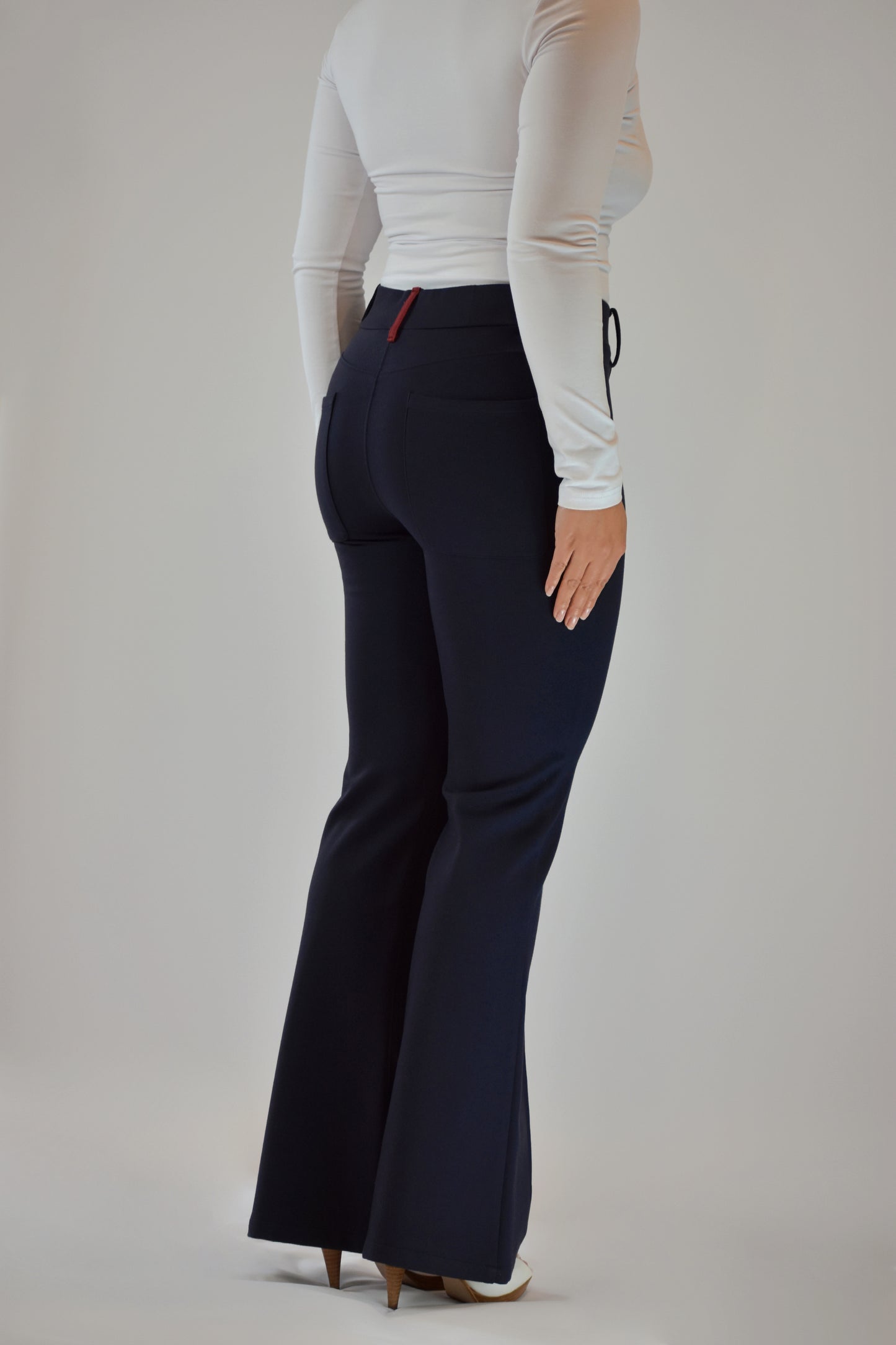 The Audrey Slip-On Ponte Flare Pant NAVY
