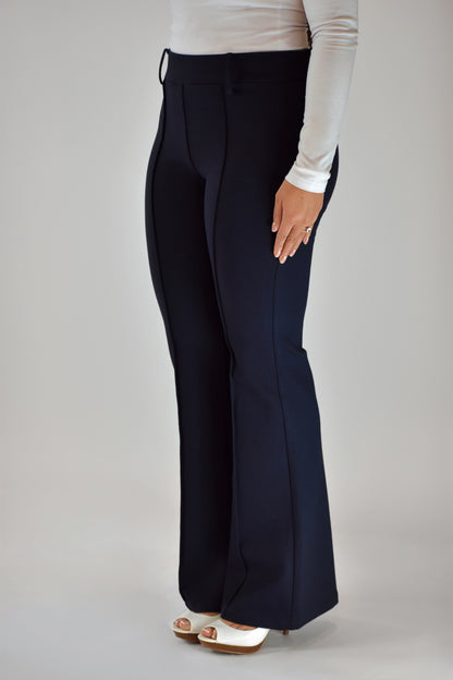 The Audrey Slip-On Ponte Flare Pant NAVY